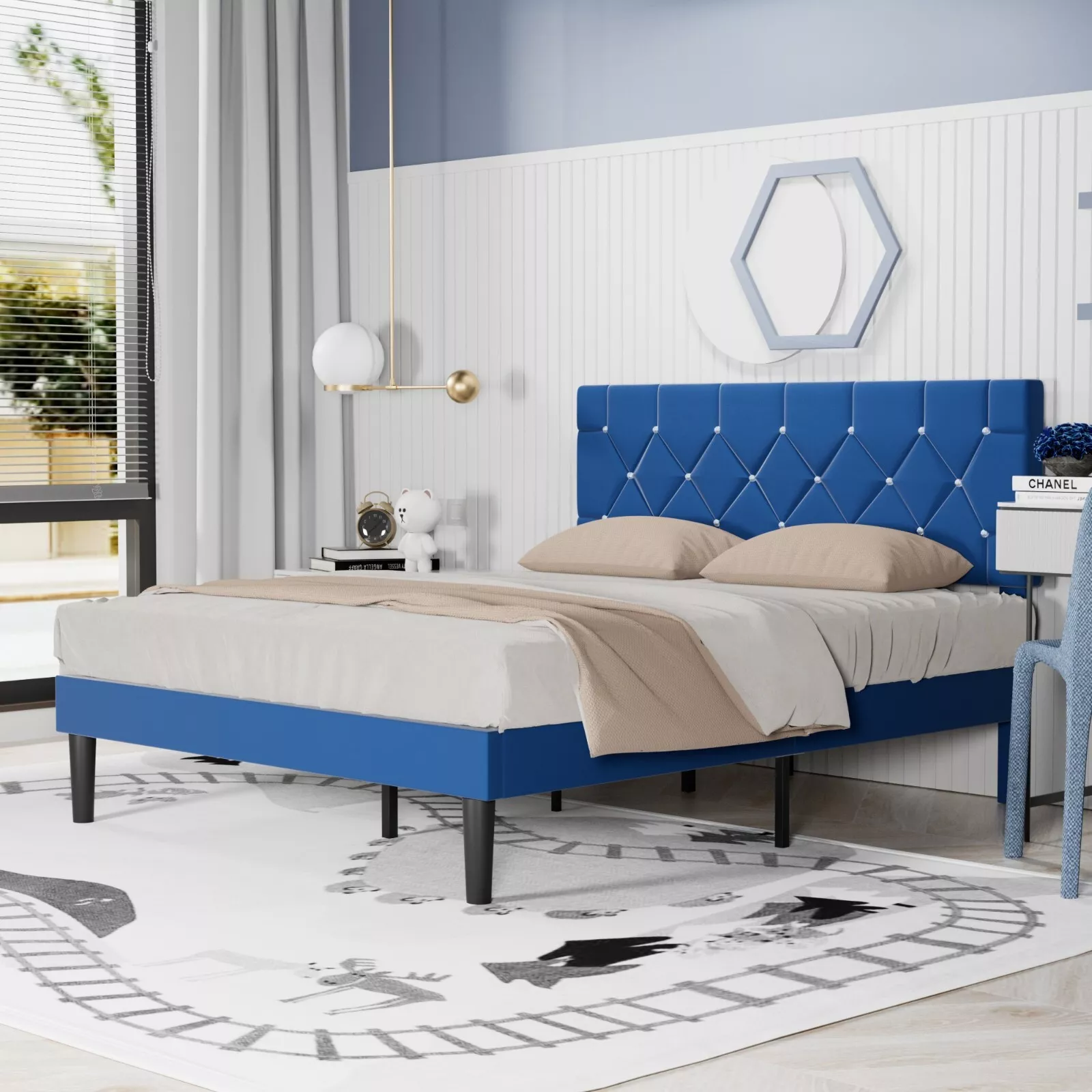 Upholstered Bed Frame Twin Queen Full Size Platfor